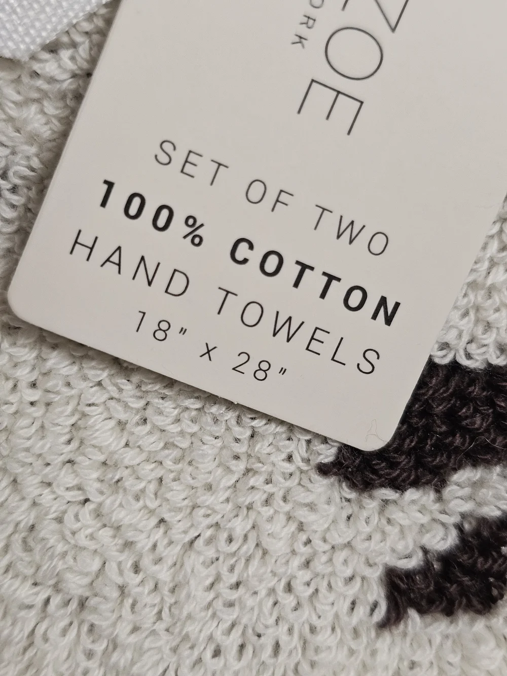 Rachel Zoe Black & White Cow Print Towel Set Of 7 Pc 100% Cotton
